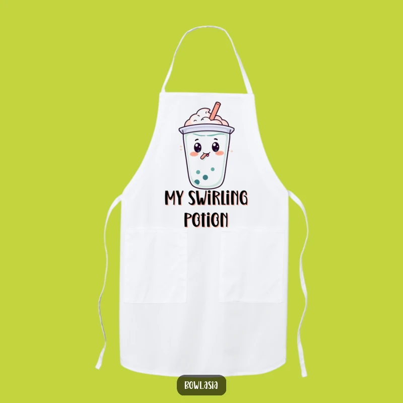 Funny Boba Tea Swirl Apron: Cook with Joy in This Hilarious Kitchen Wear