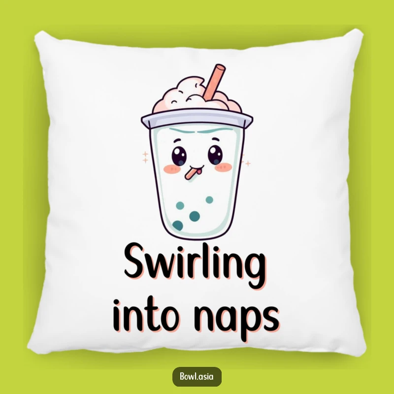 Funny Boba Tea Swirl Pillow: Cuddle Up with This Hilarious Comfort