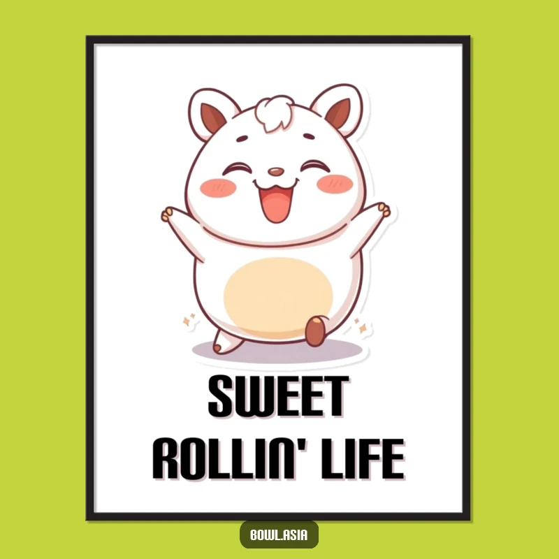 Funny Bao Bun Digital Art - Instant Download, Whimsical Food Decor