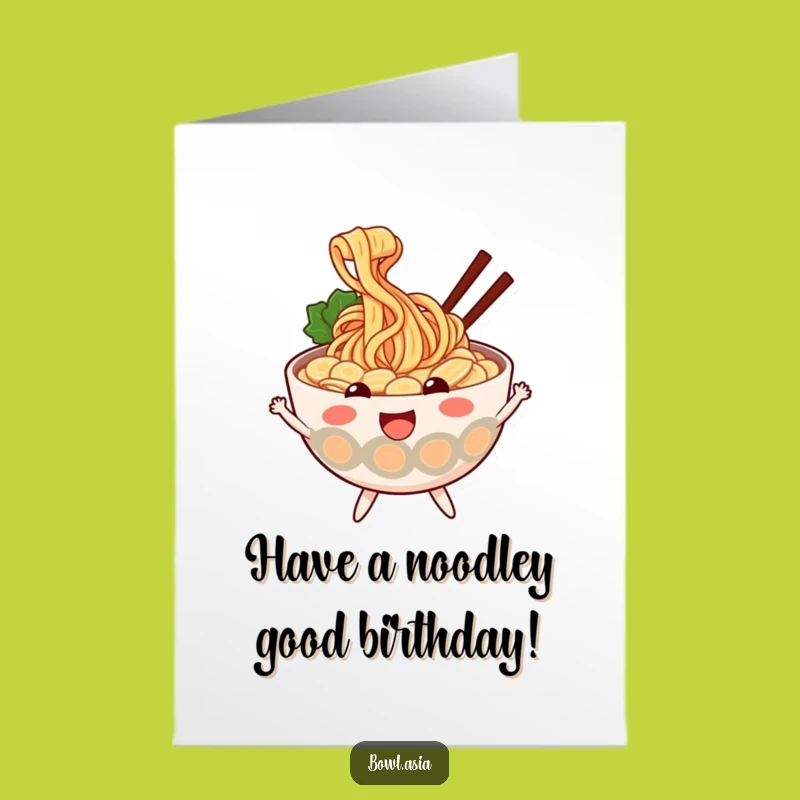 Free Printable Birthday Card: Cheerful Ramen Bouncing Funny Gift