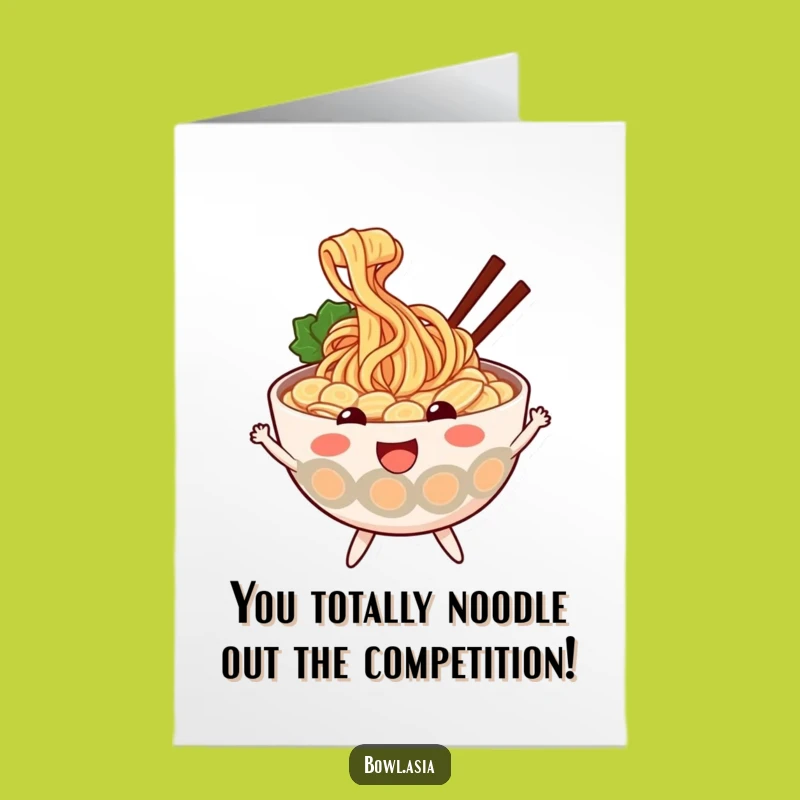 Free Printable Congrats Card: Ramen Bounces to Success Funny Downloadable
