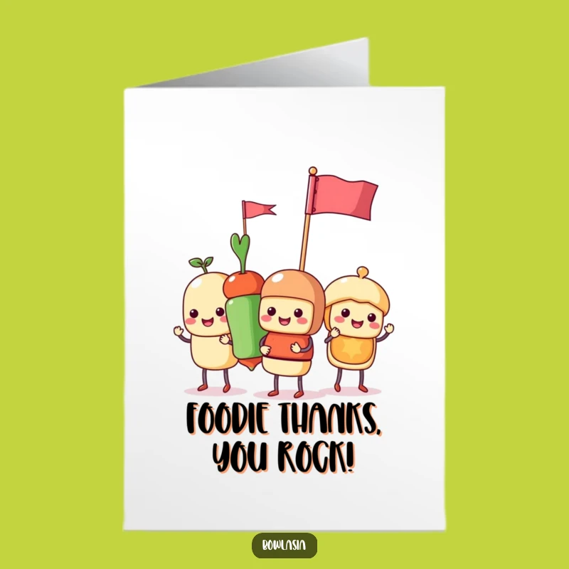 Free Printable Thank You Card: Humorous Food Skewers Parade, Downloadable Gift