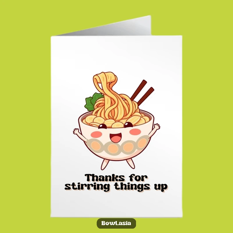 Free Printable Thank You Card: Ramen's Bouncy Thanks Funny Downloadable